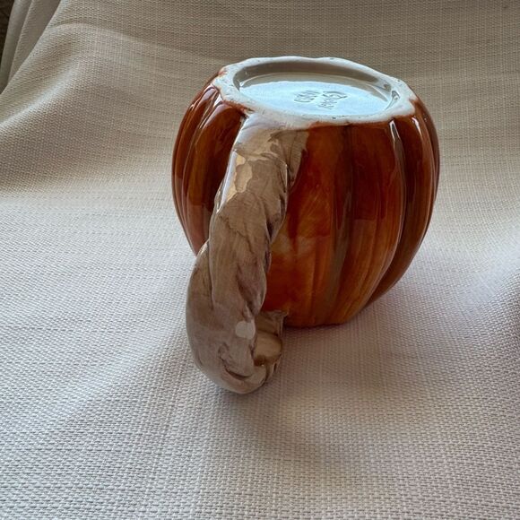 Vintage 1989 Fitz and Floyd OCI Omnibus Fall Pumpkins Creamer and Dish Set - Picture 10 of 10